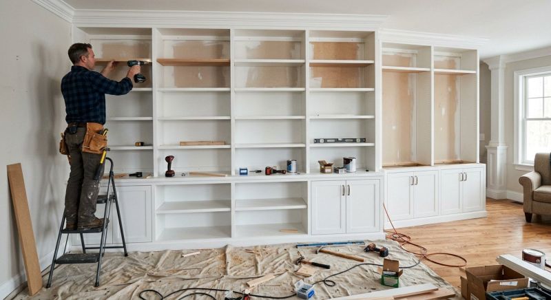 Built In Bookcase Installation in Alexandria, VA
