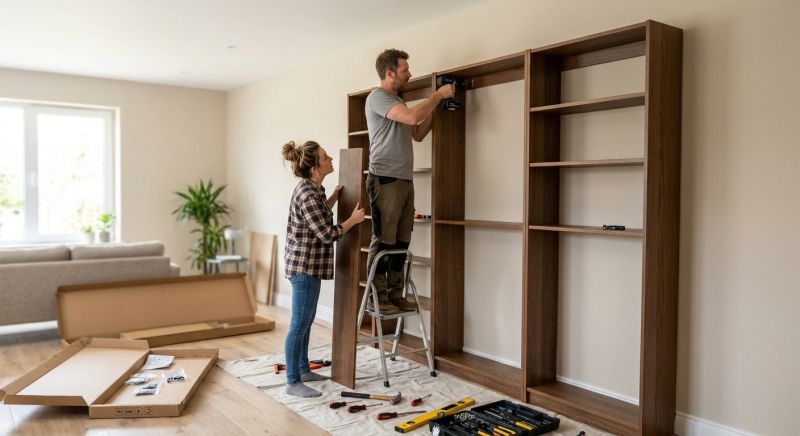 Custom Bookcase Installation in Durham, NC