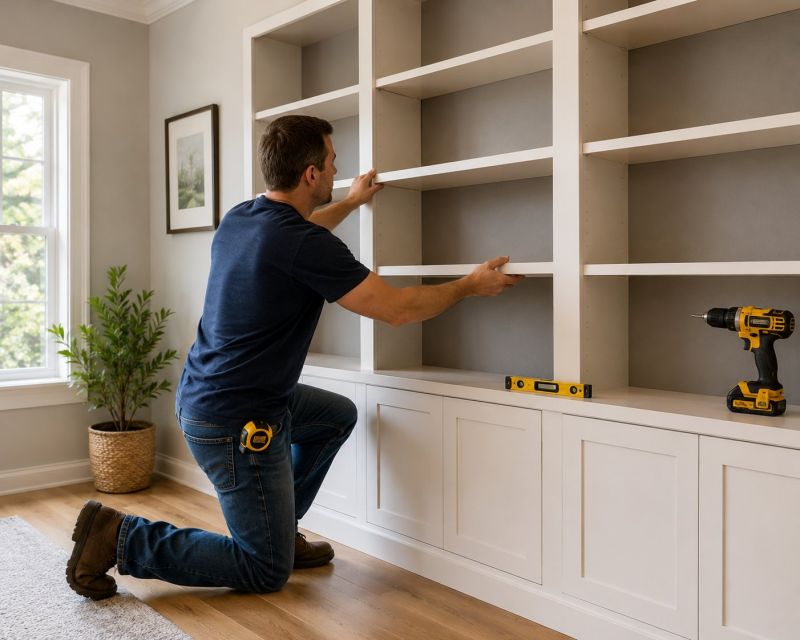 Custom Bookshelves Installation in Raleigh, NC