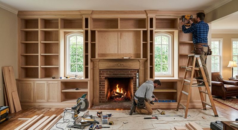 Fireplace Cabinet Installation in Greensboro, NC