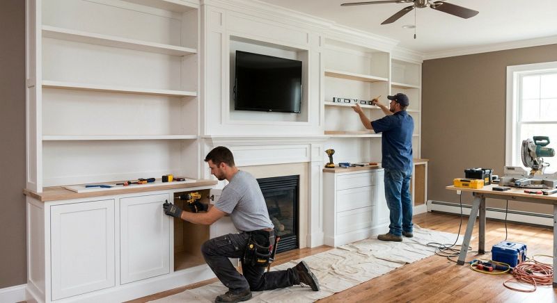 Fireplace Shelves Installation in Raleigh, NC